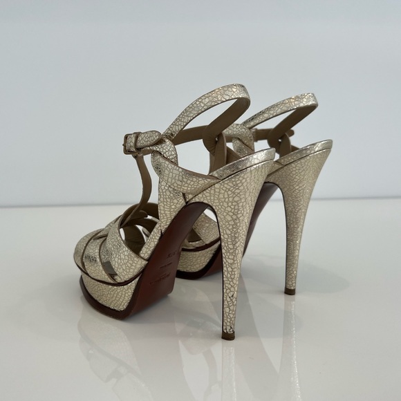 YVES SAINT LAURENT GOLD TRIBUTE SANDALS SIZE 7.5 - Picture 7 of 16